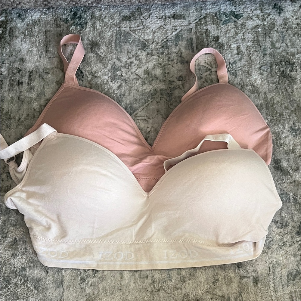 Izod Women's Bra Set - Pink and Cream